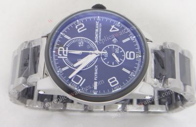 MONTBLANC FLYBACK BLACK CHRONOGRAPH STEEL & BLACK REPLICA WATCH